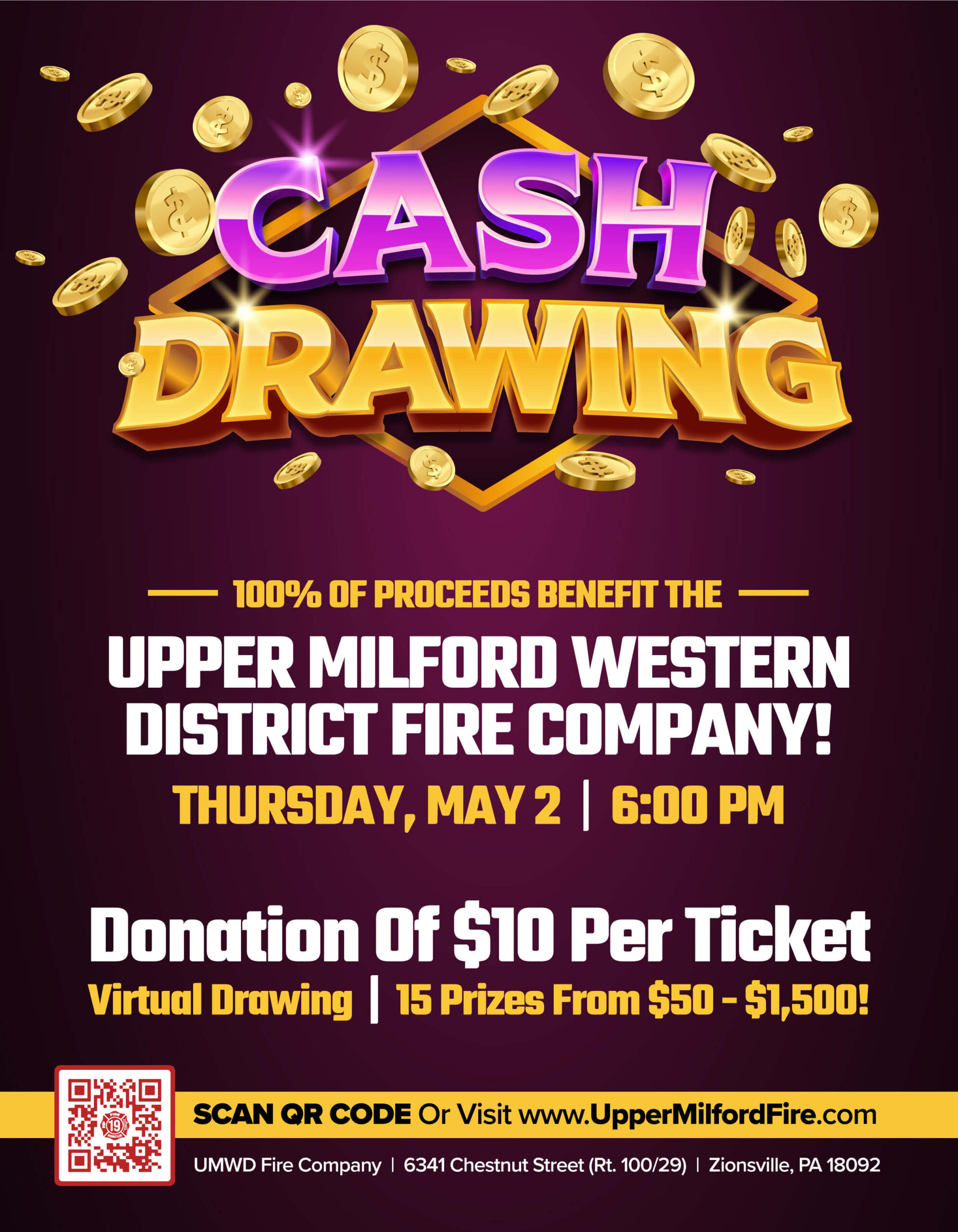 Upper Milford Fire Department Cash Drawing